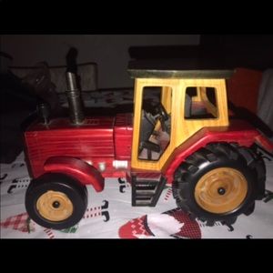 VERY NICE RARE ALL WOOD BUT REAR TIRES RED CAB TRACTOR GREAT DETAIL